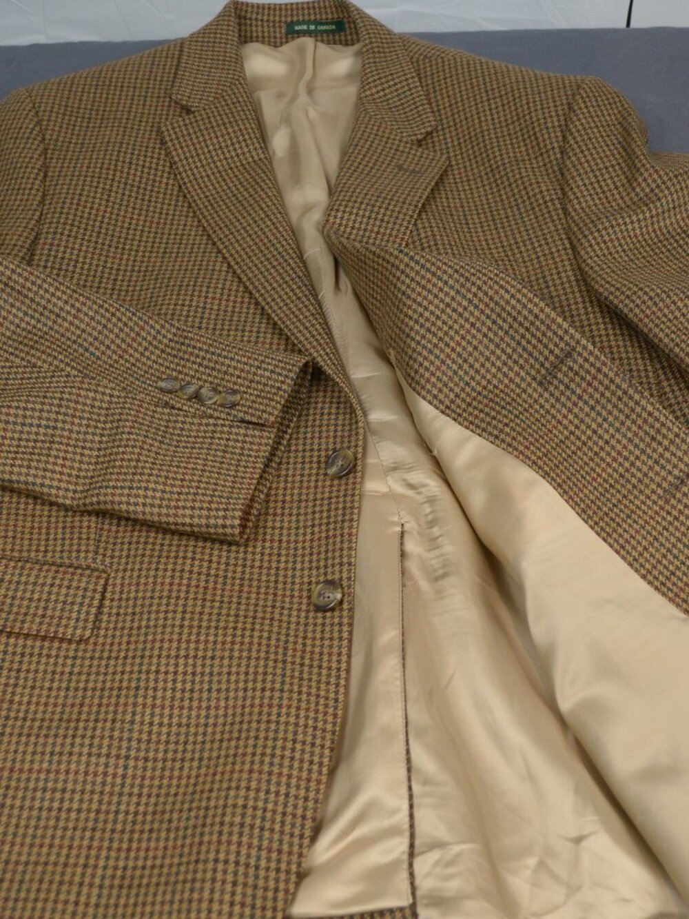 Lauren Ralph Lauren 100% Lambswool Sport Coat -- Brown Gun Club Check -- 48R